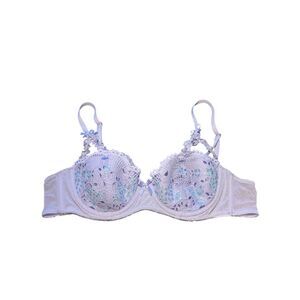 Savage fenty purple embellished bow lacy feminine dainty coquette bra lilac 36a
